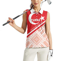 Custom Turkey 2024 Football Women Sleeveless Polo Shirt Ay Yldzllar Biz Bitti Demeden Bitmez - Wonder Print Shop