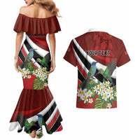 Personalized Trinidad and Tobago Couples Matching Mermaid Dress and Hawaiian Shirt Cairi Land of the Humming Bird - Wonder Print Shop