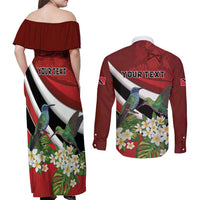 Personalized Trinidad and Tobago Couples Matching Off Shoulder Maxi Dress and Long Sleeve Button Shirt Cairi Land of the Humming Bird - Wonder Print Shop