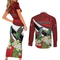 Personalized Trinidad and Tobago Couples Matching Short Sleeve Bodycon Dress and Long Sleeve Button Shirt Cairi Land of the Humming Bird - Wonder Print Shop