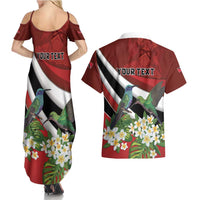 Personalized Trinidad and Tobago Couples Matching Summer Maxi Dress and Hawaiian Shirt Cairi Land of the Humming Bird - Wonder Print Shop
