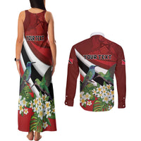 Personalized Trinidad and Tobago Couples Matching Tank Maxi Dress and Long Sleeve Button Shirt Cairi Land of the Humming Bird - Wonder Print Shop