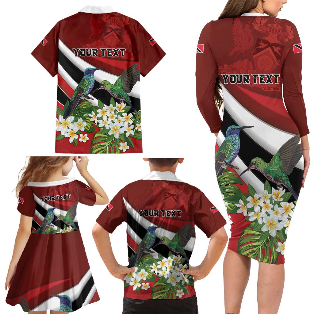 Personalized Trinidad and Tobago Family Matching Long Sleeve Bodycon Dress and Hawaiian Shirt Cairi Land of the Humming Bird - Wonder Print Shop