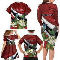 Personalized Trinidad and Tobago Family Matching Long Sleeve Bodycon Dress and Hawaiian Shirt Cairi Land of the Humming Bird - Wonder Print Shop