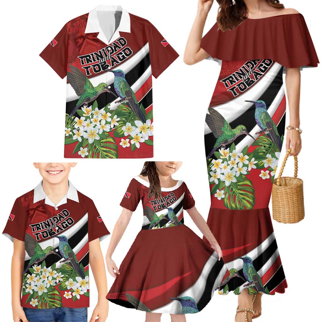 Personalized Trinidad and Tobago Family Matching Mermaid Dress and Hawaiian Shirt Cairi Land of the Humming Bird - Wonder Print Shop