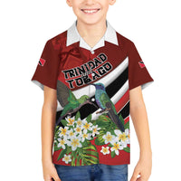 Personalized Trinidad and Tobago Family Matching Off The Shoulder Long Sleeve Dress and Hawaiian Shirt Cairi Land of the Humming Bird - Wonder Print Shop