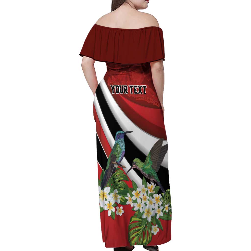 Personalized Trinidad and Tobago Family Matching Off Shoulder Maxi Dress and Hawaiian Shirt Cairi Land of the Humming Bird - Wonder Print Shop