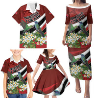 Personalized Trinidad and Tobago Family Matching Puletasi and Hawaiian Shirt Cairi Land of the Humming Bird - Wonder Print Shop