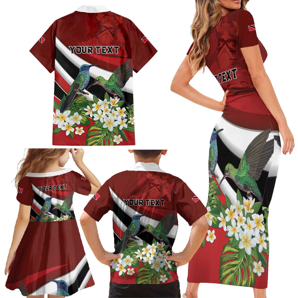 Personalized Trinidad and Tobago Family Matching Short Sleeve Bodycon Dress and Hawaiian Shirt Cairi Land of the Humming Bird - Wonder Print Shop