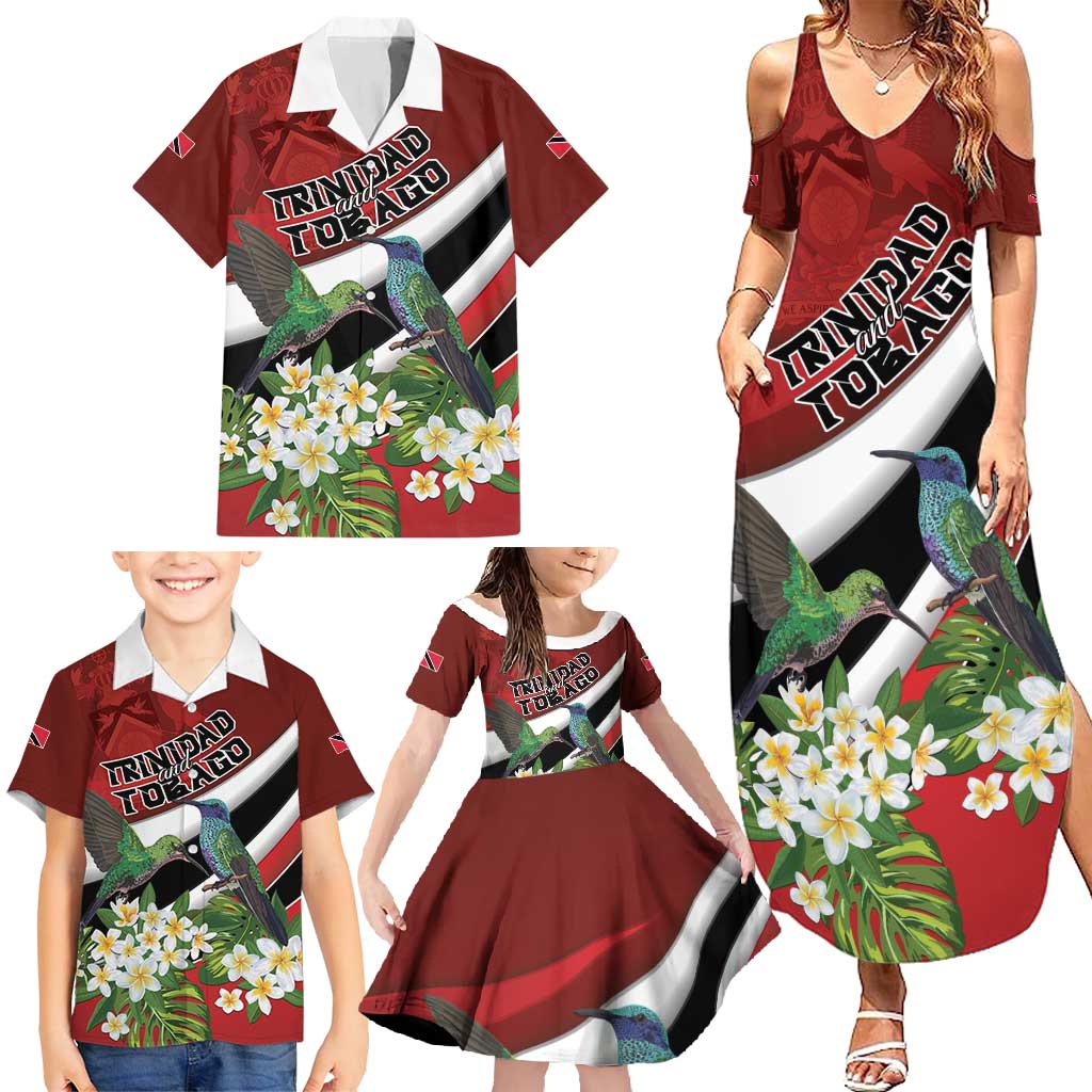 Personalized Trinidad and Tobago Family Matching Summer Maxi Dress and Hawaiian Shirt Cairi Land of the Humming Bird - Wonder Print Shop