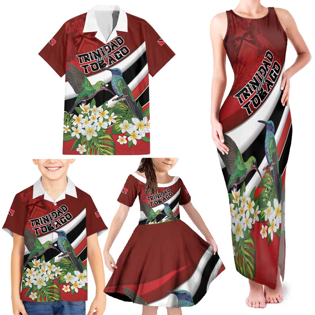 Personalized Trinidad and Tobago Family Matching Tank Maxi Dress and Hawaiian Shirt Cairi Land of the Humming Bird - Wonder Print Shop
