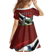 Personalized Trinidad and Tobago Kid Short Sleeve Dress Cairi Land of the Humming Bird - Wonder Print Shop