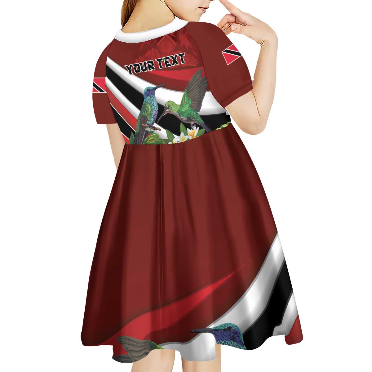 Personalized Trinidad and Tobago Kid Short Sleeve Dress Cairi Land of the Humming Bird - Wonder Print Shop