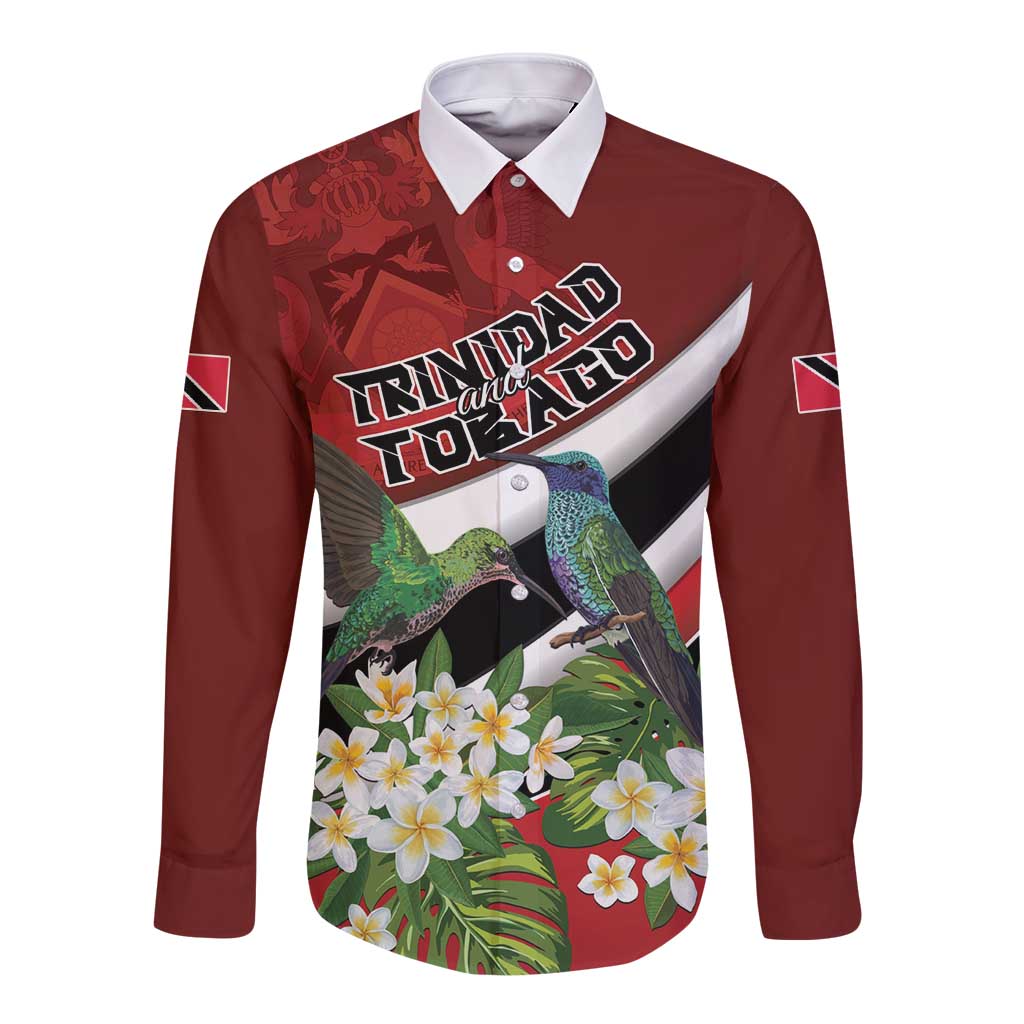 Personalized Trinidad and Tobago Long Sleeve Button Shirt Cairi Land of the Humming Bird - Wonder Print Shop