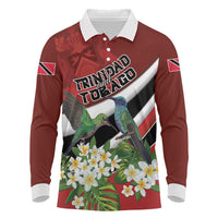 Personalized Trinidad and Tobago Long Sleeve Polo Shirt Cairi Land of the Humming Bird - Wonder Print Shop
