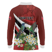 Personalized Trinidad and Tobago Long Sleeve Polo Shirt Cairi Land of the Humming Bird - Wonder Print Shop