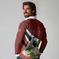 Personalized Trinidad and Tobago Long Sleeve Polo Shirt Cairi Land of the Humming Bird - Wonder Print Shop