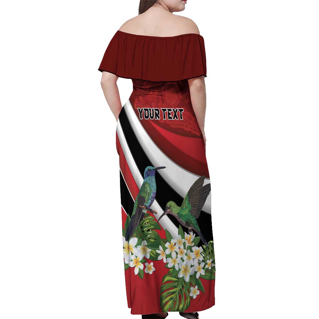 Personalized Trinidad and Tobago Off Shoulder Maxi Dress Cairi Land of the Humming Bird - Wonder Print Shop