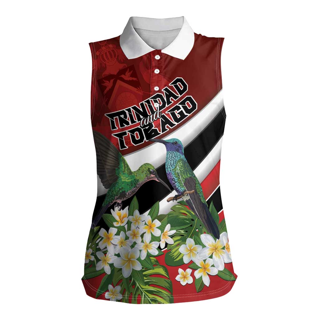 Personalized Trinidad and Tobago Women Sleeveless Polo Shirt Cairi Land of the Humming Bird - Wonder Print Shop