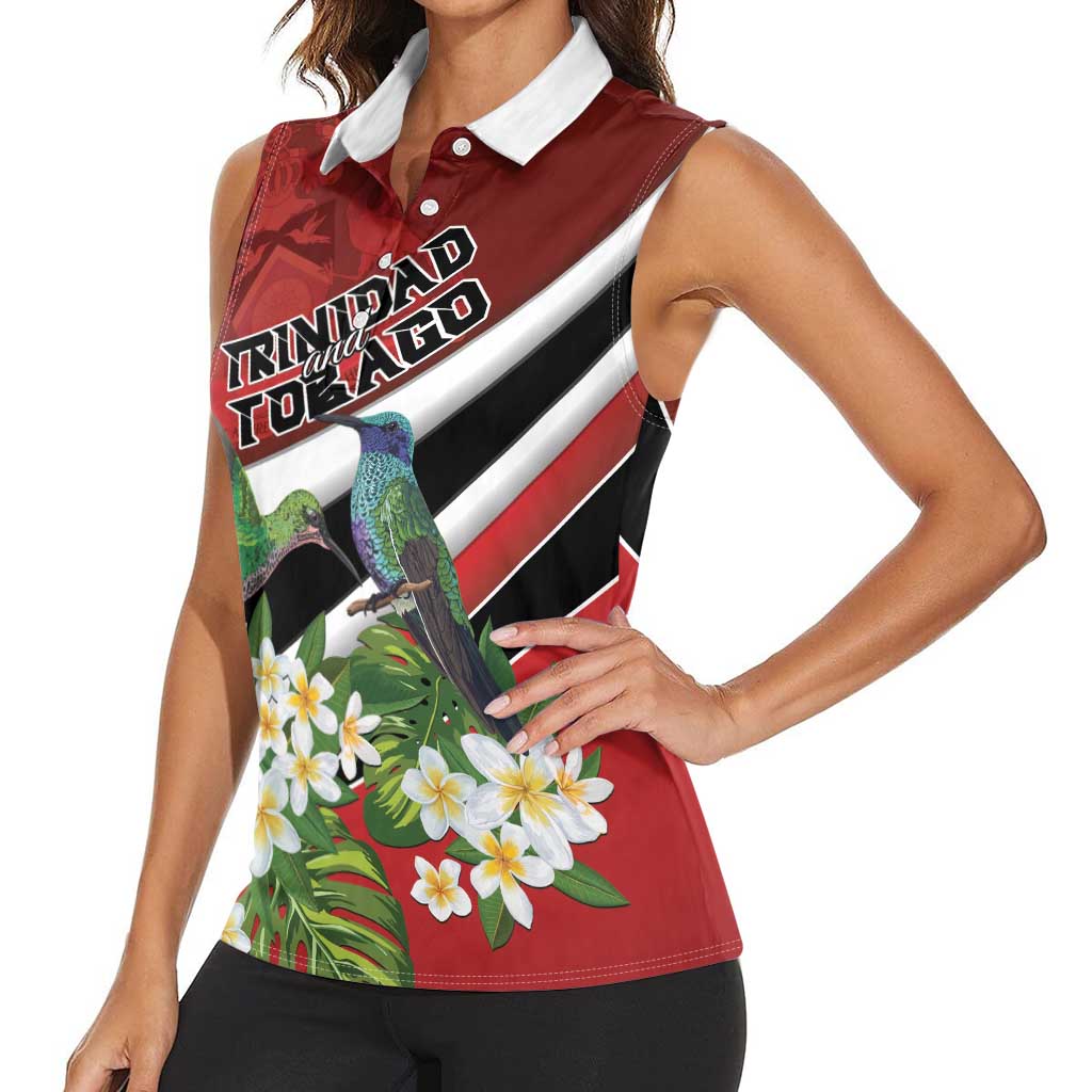 Personalized Trinidad and Tobago Women Sleeveless Polo Shirt Cairi Land of the Humming Bird - Wonder Print Shop
