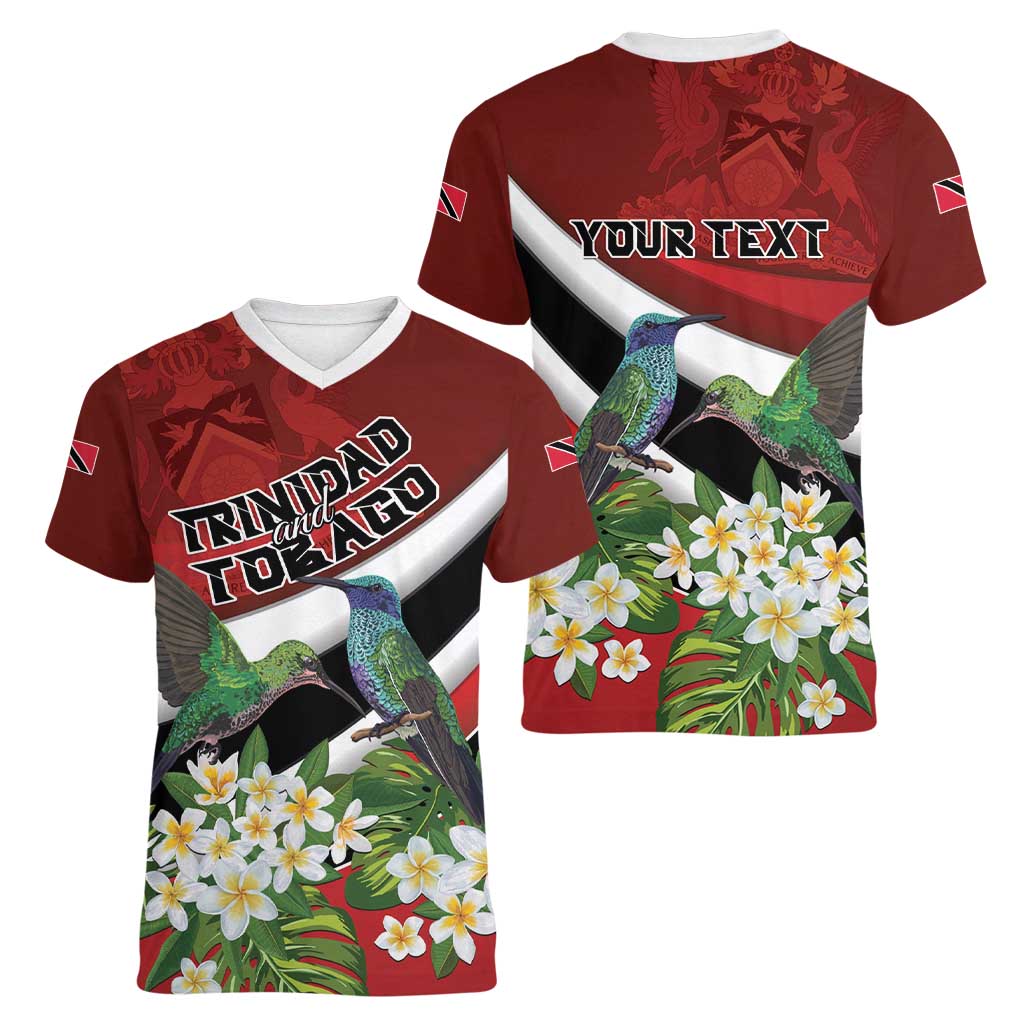Personalized Trinidad and Tobago Women V-Neck T-Shirt Cairi Land of the Humming Bird - Wonder Print Shop