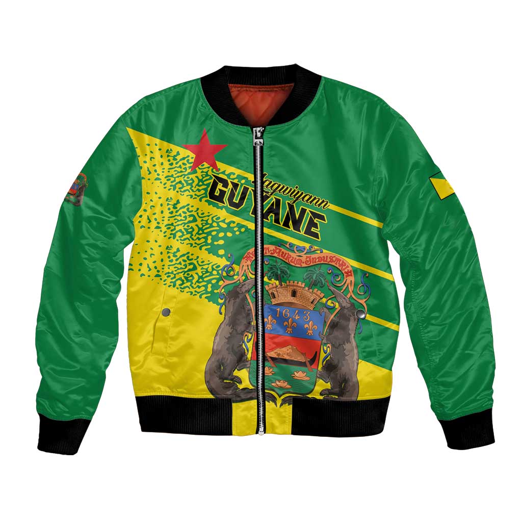 Personalized French Guiana Bomber Jacket Lagwiyann In My Heart - Wonder Print Shop