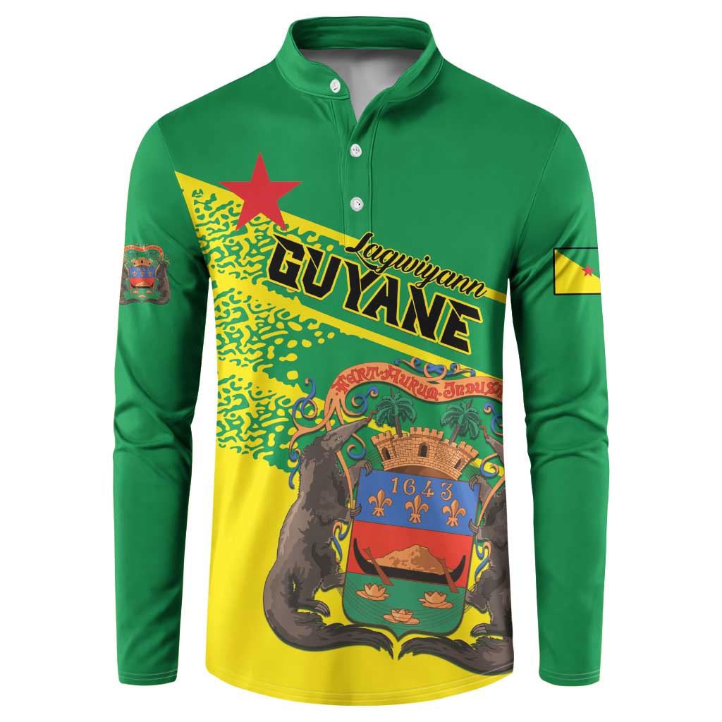 Personalized French Guiana Button Sweatshirt Lagwiyann In My Heart - Wonder Print Shop