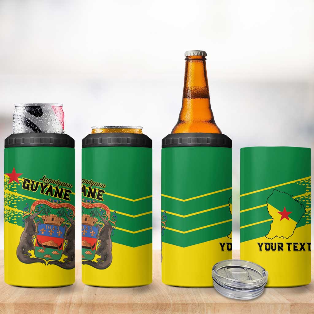 Personalized French Guiana 4 in 1 Can Cooler Tumbler Lagwiyann In My Heart - Wonder Print Shop