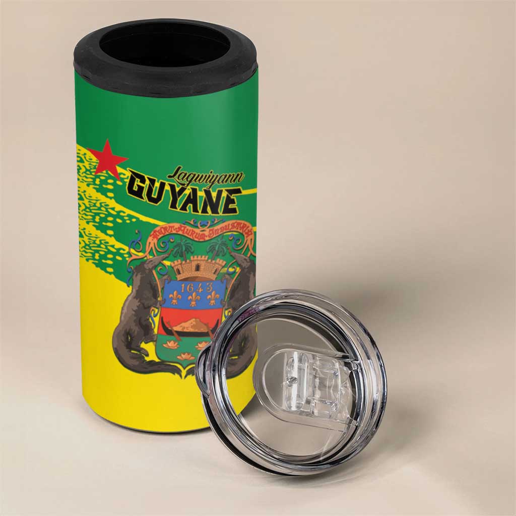 Personalized French Guiana 4 in 1 Can Cooler Tumbler Lagwiyann In My Heart - Wonder Print Shop