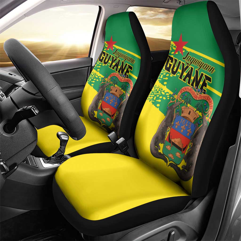 French Guiana Car Seat Cover Lagwiyann In My Heart - Wonder Print Shop