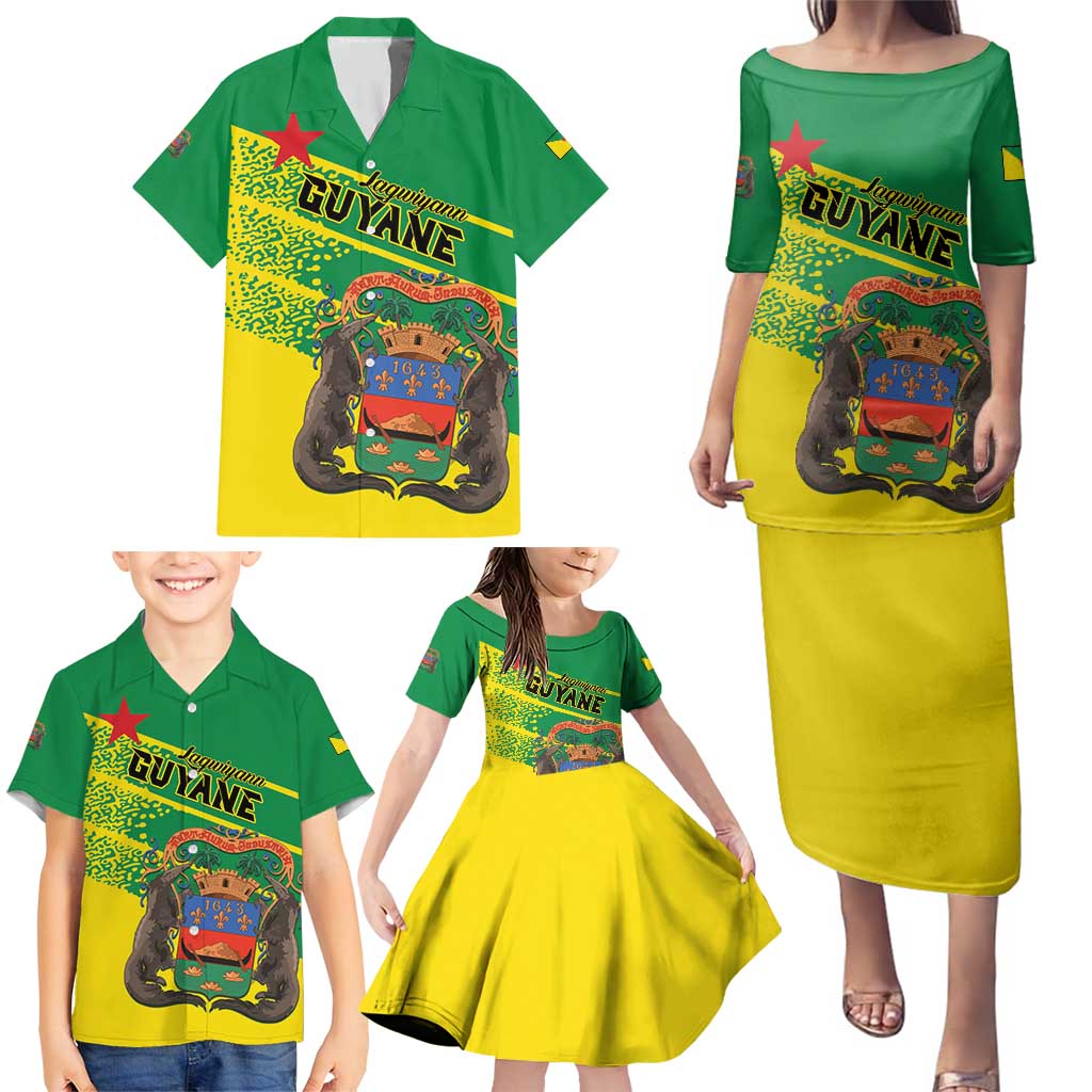 Personalized French Guiana Family Matching Puletasi and Hawaiian Shirt Lagwiyann In My Heart - Wonder Print Shop