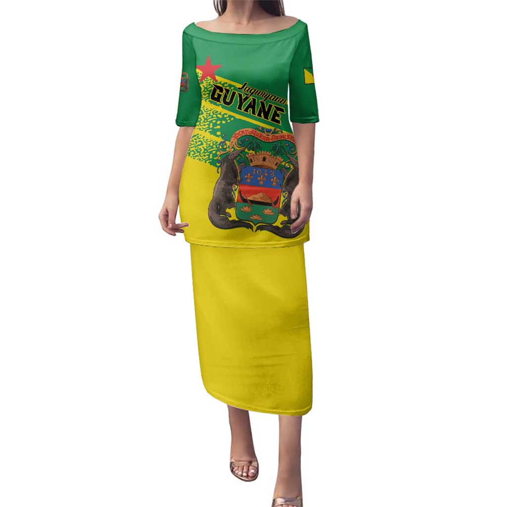 Personalized French Guiana Family Matching Puletasi and Hawaiian Shirt Lagwiyann In My Heart - Wonder Print Shop