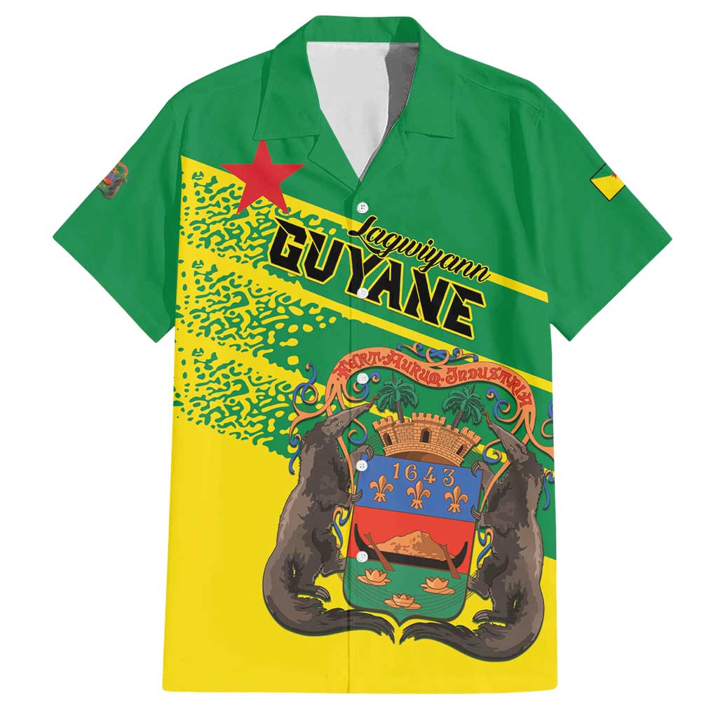 Personalized French Guiana Family Matching Short Sleeve Bodycon Dress and Hawaiian Shirt Lagwiyann In My Heart - Wonder Print Shop