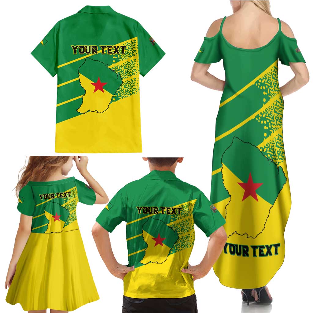 Personalized French Guiana Family Matching Summer Maxi Dress and Hawaiian Shirt Lagwiyann In My Heart - Wonder Print Shop