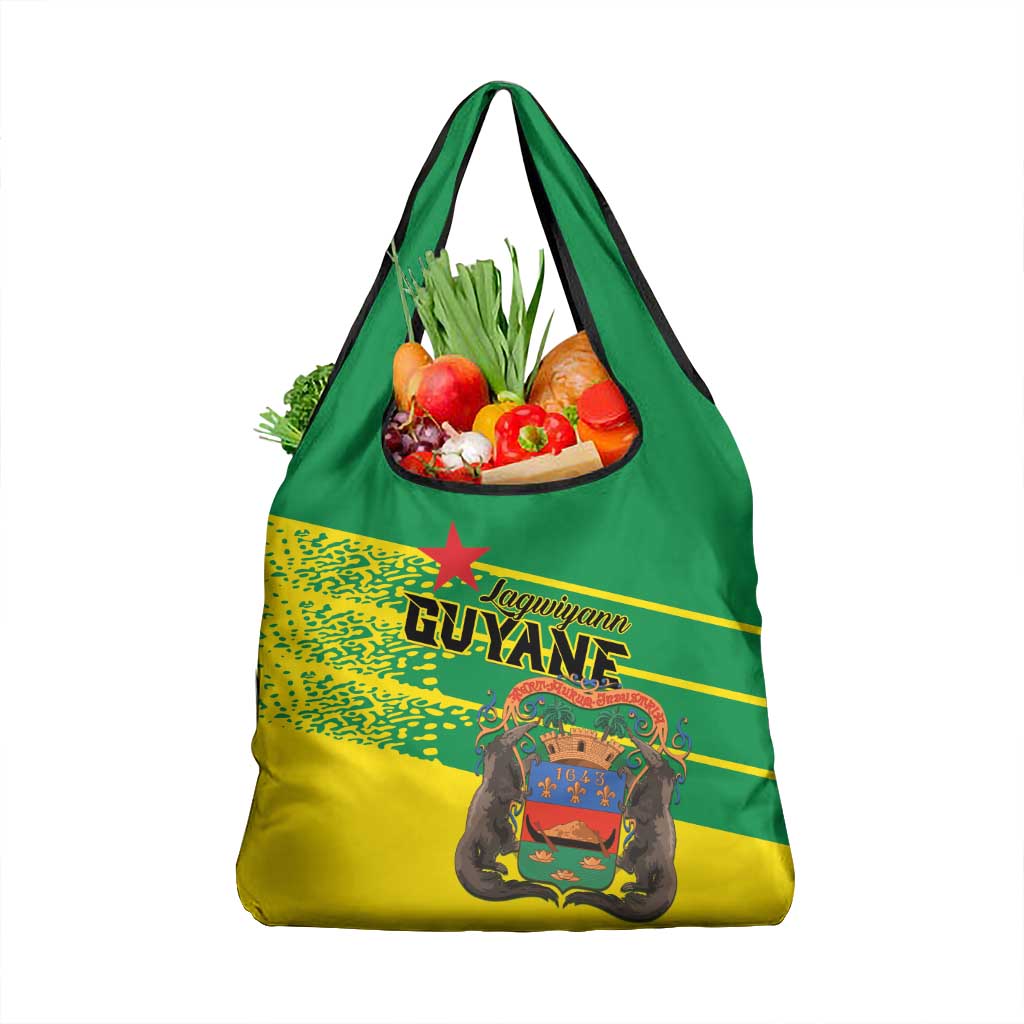 French Guiana Grocery Bag Lagwiyann In My Heart - Wonder Print Shop