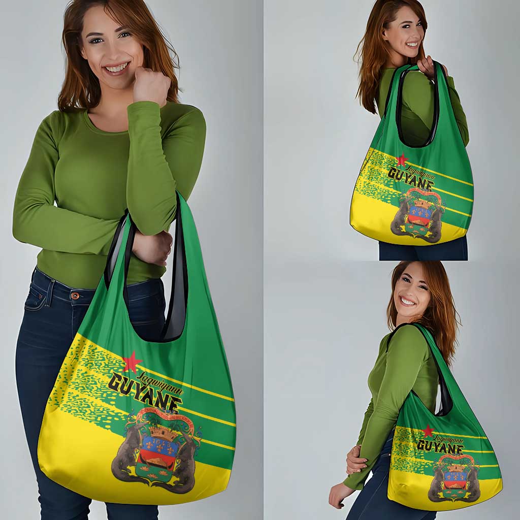 French Guiana Grocery Bag Lagwiyann In My Heart - Wonder Print Shop