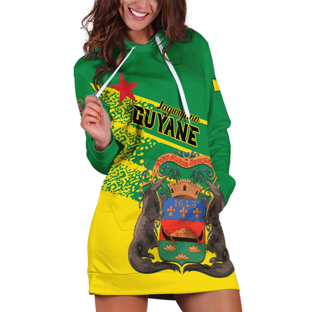 Personalized French Guiana Hoodie Dress Lagwiyann In My Heart - Wonder Print Shop