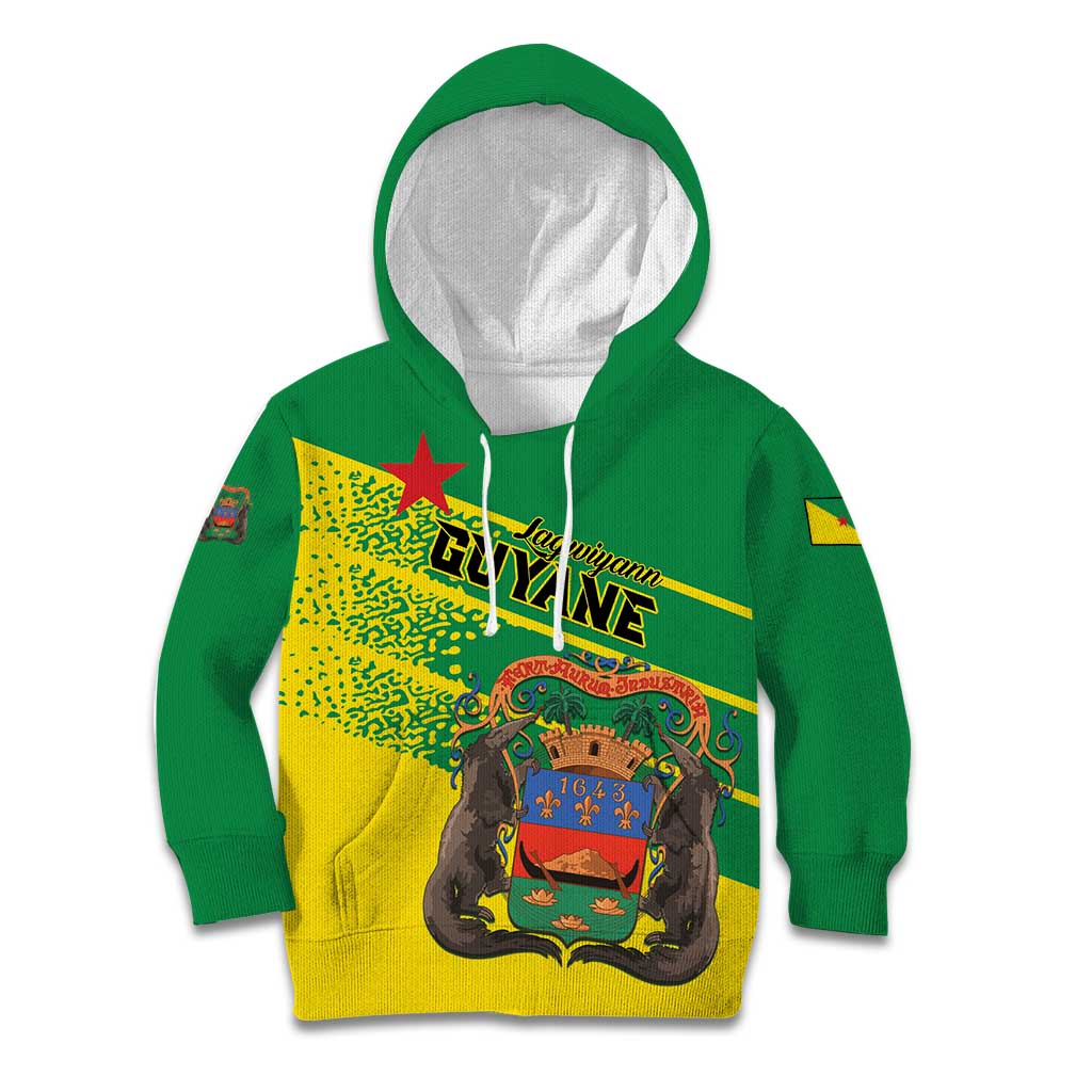 Personalized French Guiana Kid Hoodie Lagwiyann In My Heart - Wonder Print Shop