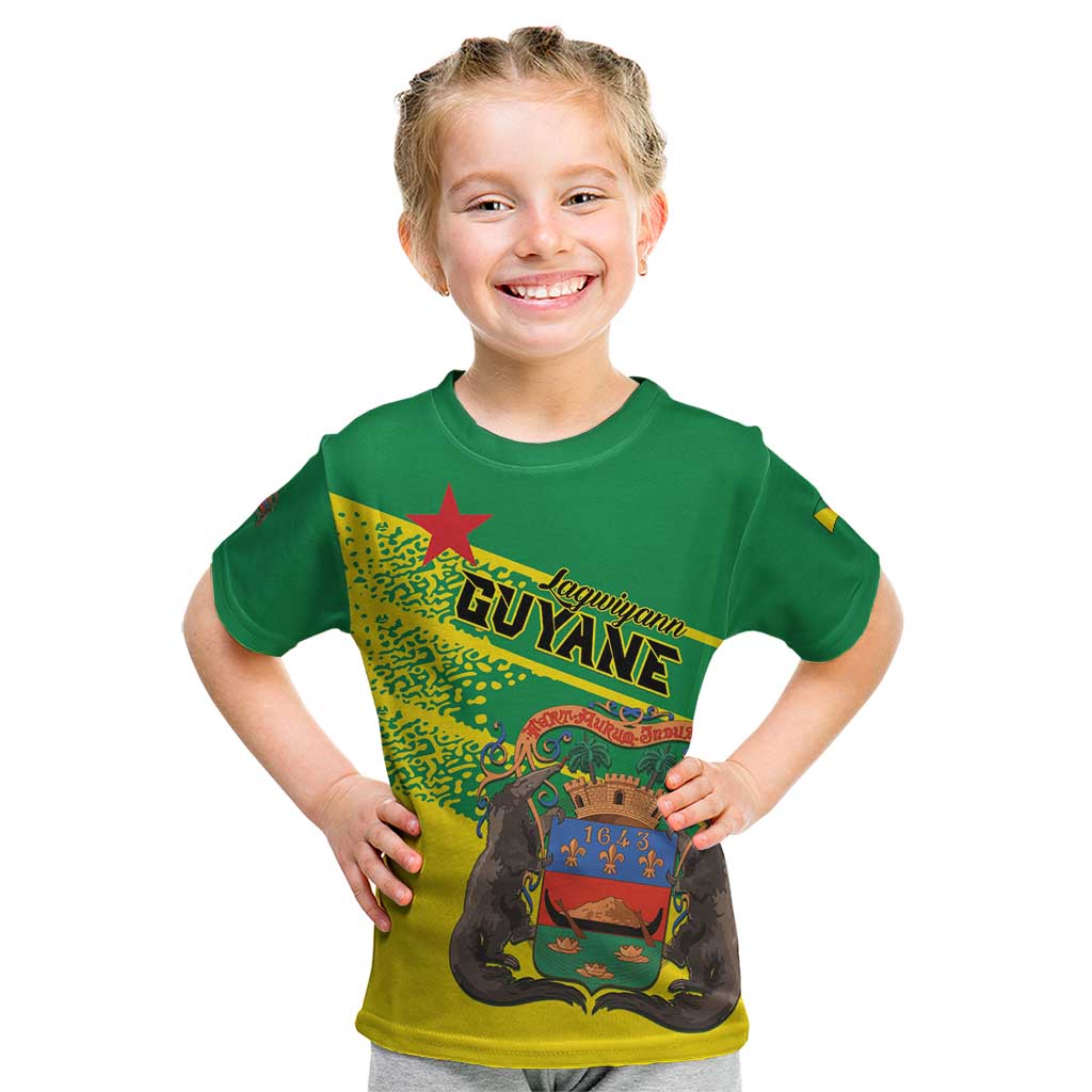 Personalized French Guiana Kid T Shirt Lagwiyann In My Heart - Wonder Print Shop