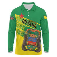 Personalized French Guiana Long Sleeve Polo Shirt Lagwiyann In My Heart - Wonder Print Shop