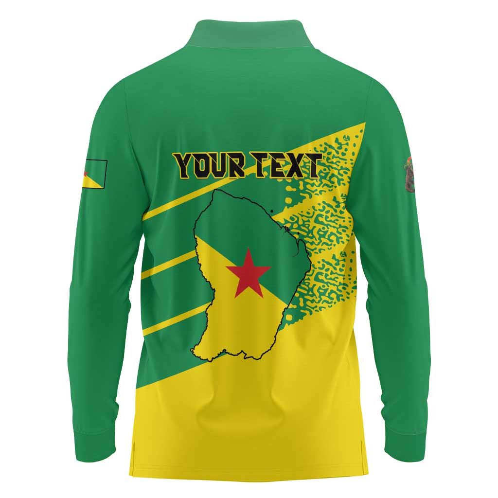 Personalized French Guiana Long Sleeve Polo Shirt Lagwiyann In My Heart - Wonder Print Shop