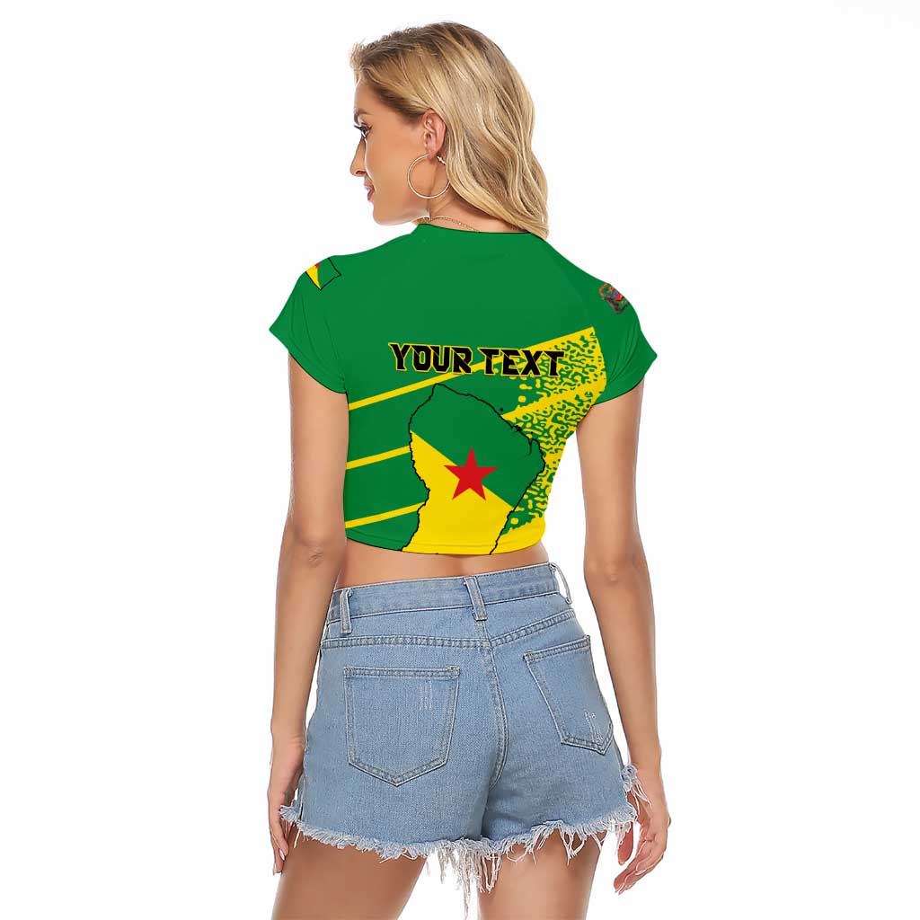 Personalized French Guiana Raglan Cropped T Shirt Lagwiyann In My Heart - Wonder Print Shop