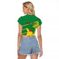 Personalized French Guiana Raglan Cropped T Shirt Lagwiyann In My Heart - Wonder Print Shop