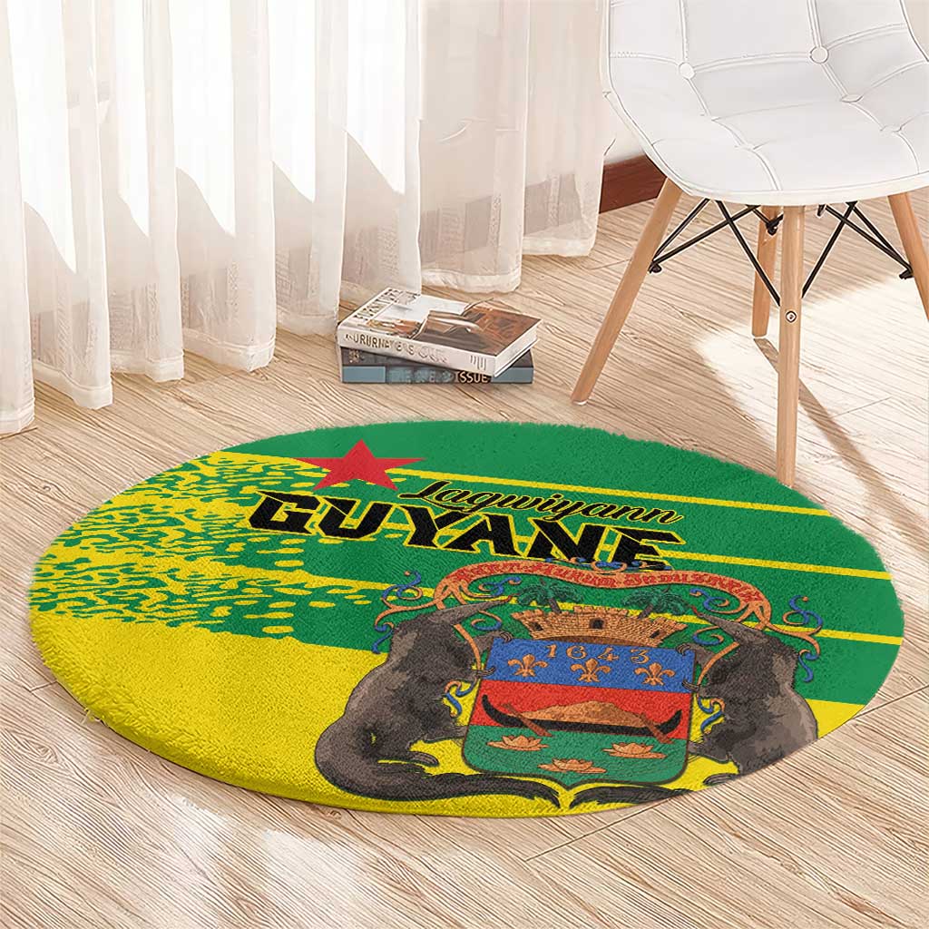 French Guiana Round Carpet Lagwiyann In My Heart - Wonder Print Shop