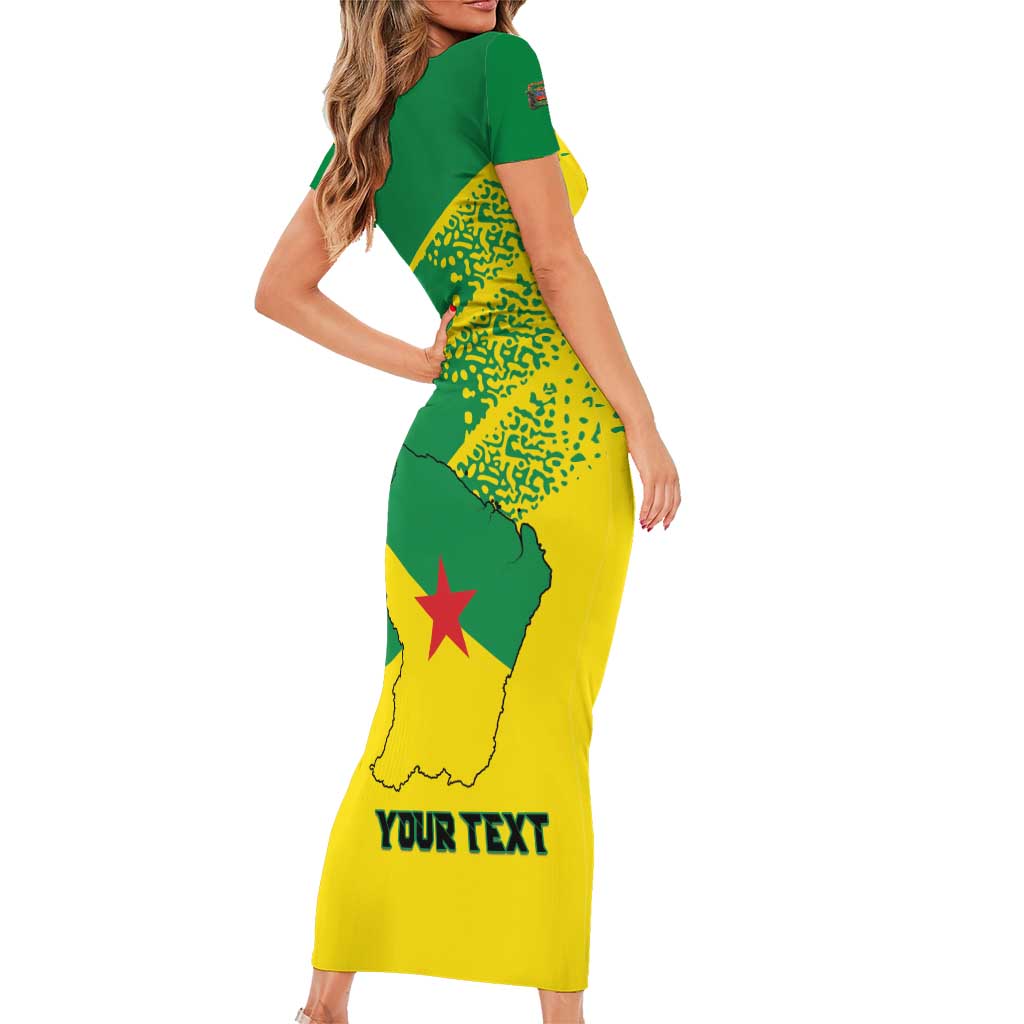 Personalized French Guiana Short Sleeve Bodycon Dress Lagwiyann In My Heart - Wonder Print Shop