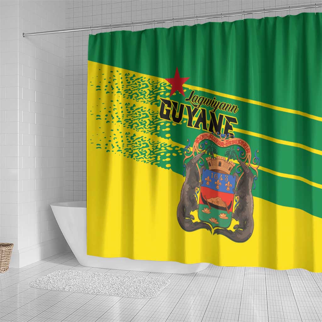 French Guiana Shower Curtain Lagwiyann In My Heart - Wonder Print Shop
