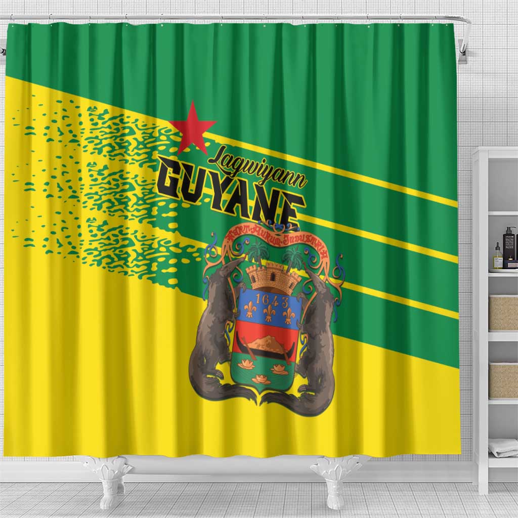 French Guiana Shower Curtain Lagwiyann In My Heart - Wonder Print Shop