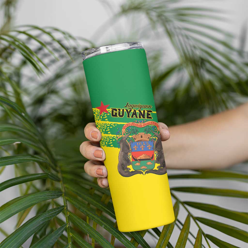Personalized French Guiana Skinny Tumbler Lagwiyann In My Heart - Wonder Print Shop