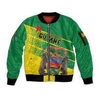 Personalized French Guiana Sleeve Zip Bomber Jacket Lagwiyann In My Heart - Wonder Print Shop