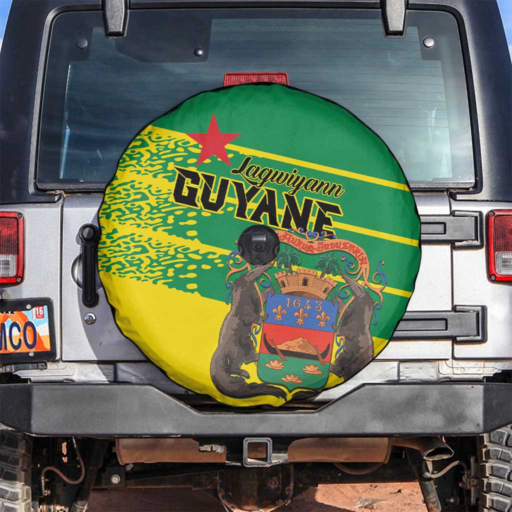 French Guiana Spare Tire Cover Lagwiyann In My Heart - Wonder Print Shop